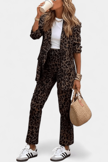 Trina | Leopard Print Shirt & Trouser Set