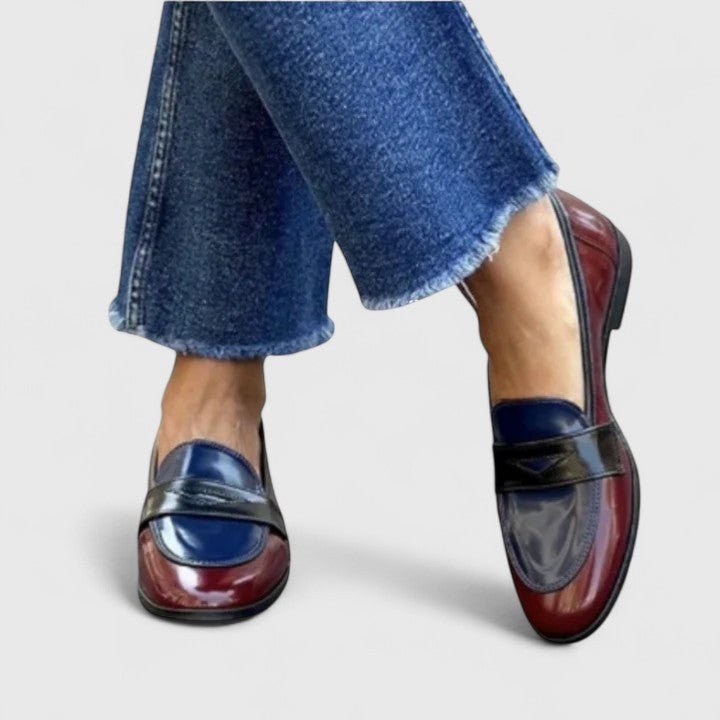 Trixie | Blue, Cream & Brown Loafers