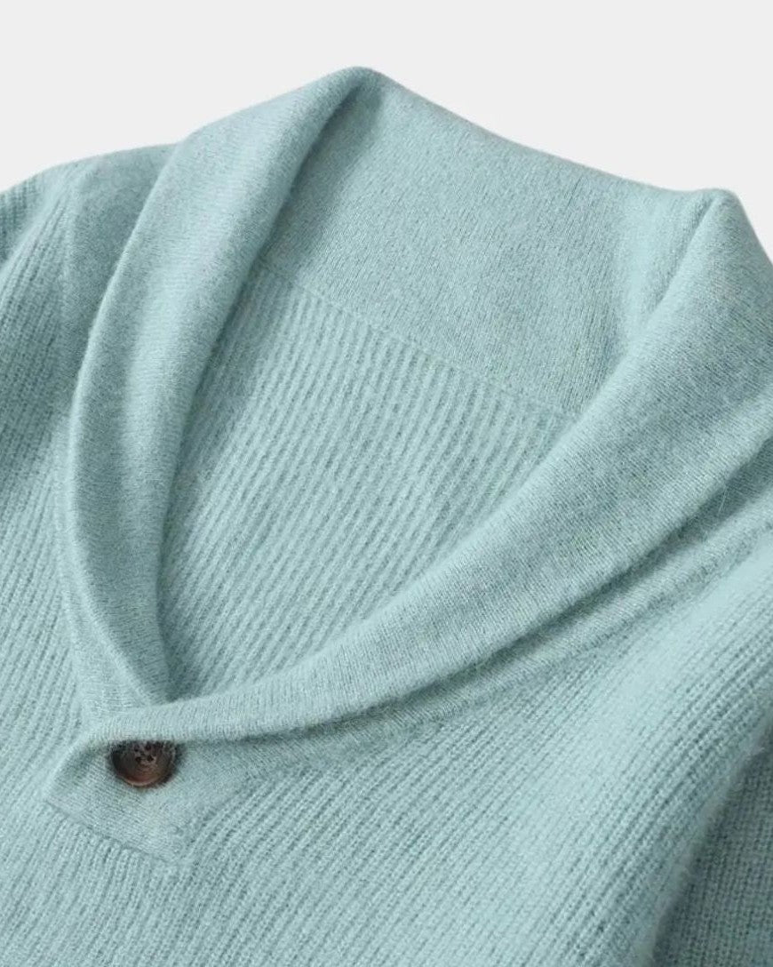 Terry | Grey Shawl-Collar Jumper