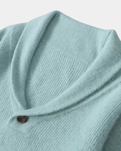 Terry | Grey Shawl-Collar Jumper