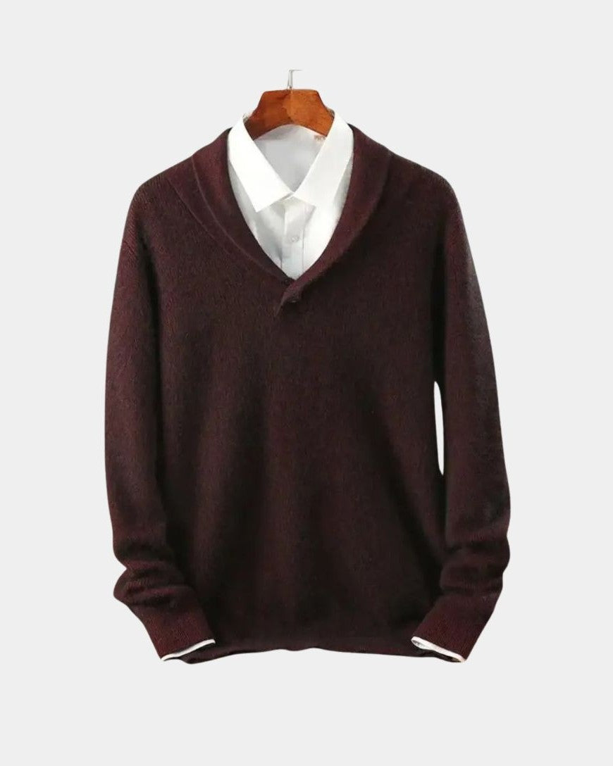 Terry | Grey Shawl-Collar Jumper