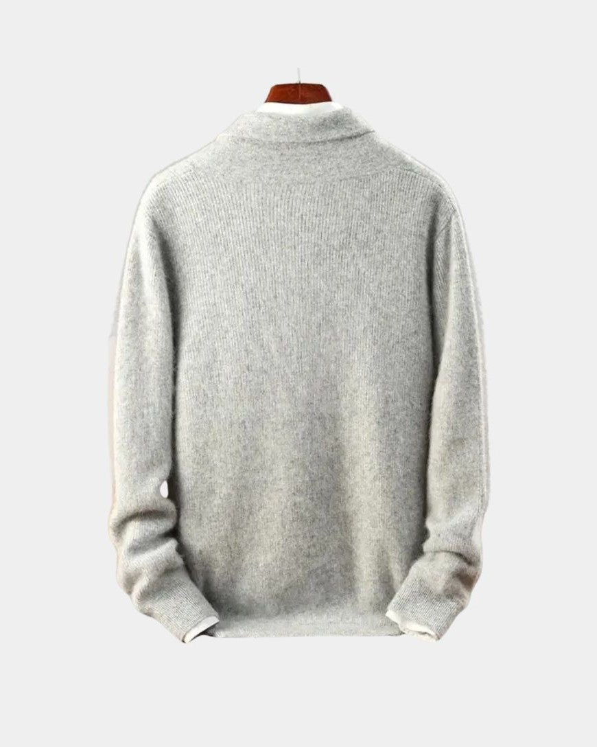 Terry | Grey Shawl-Collar Jumper