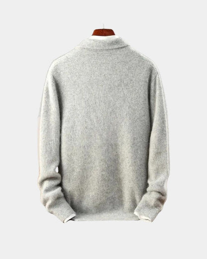 Terry | Grey Shawl-Collar Jumper