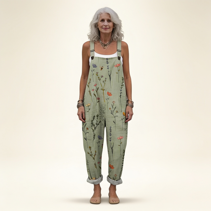 Brittany | Sage Wildflower Dungarees