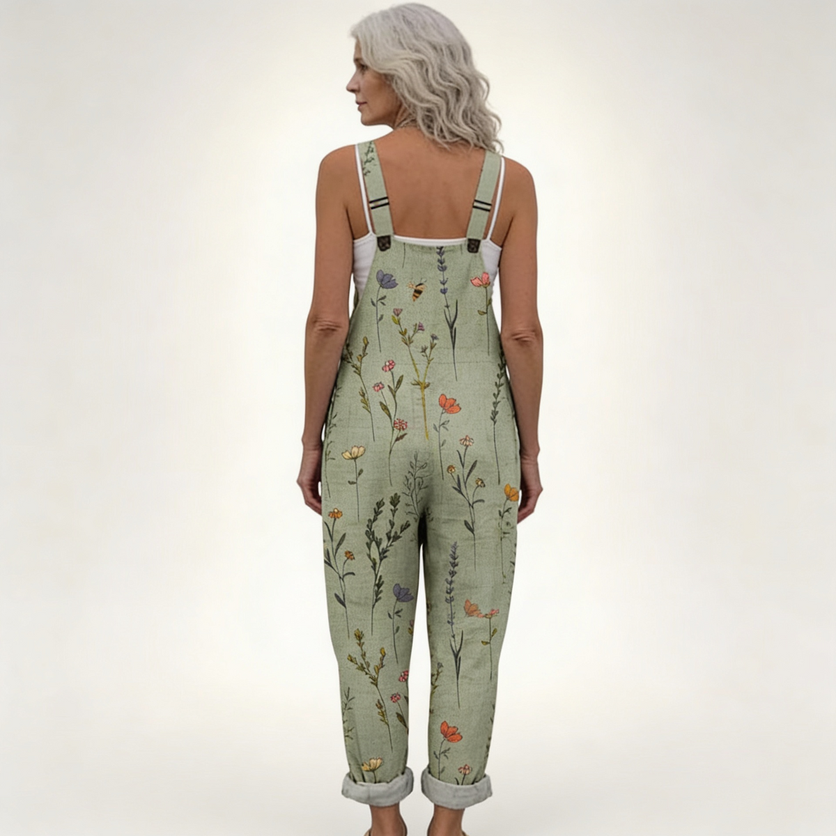 Brittany | Sage Wildflower Dungarees