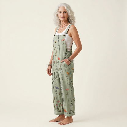 Brittany | Sage Wildflower Dungarees