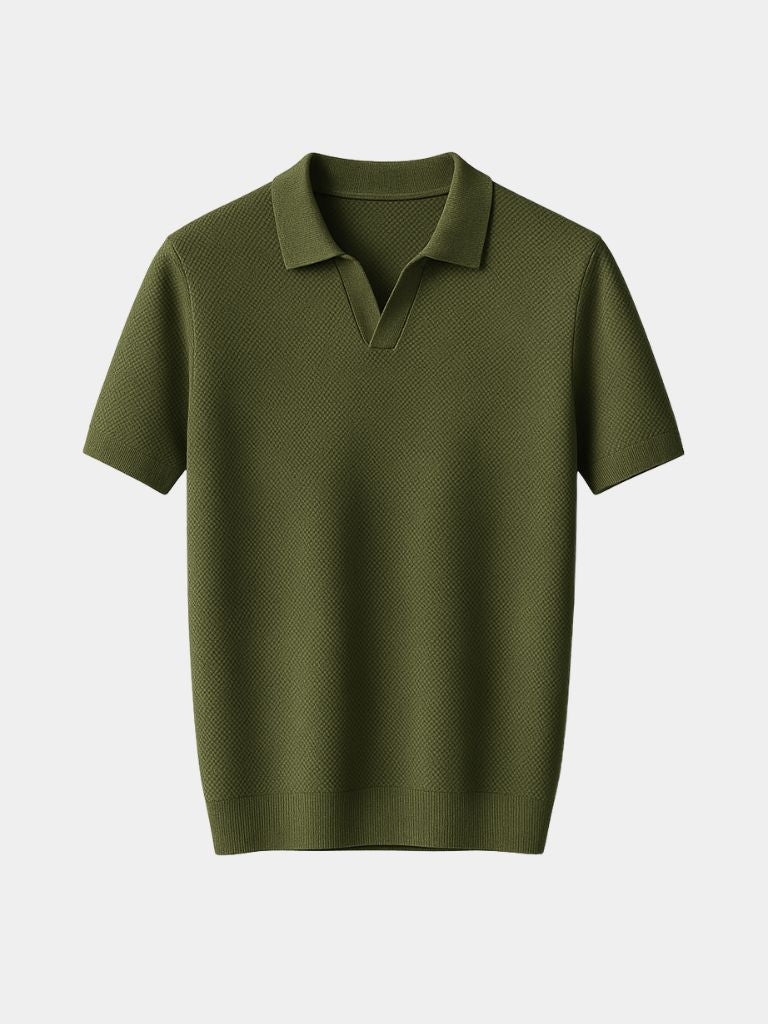 Rory | Navy Open-Collar Polo Shirt