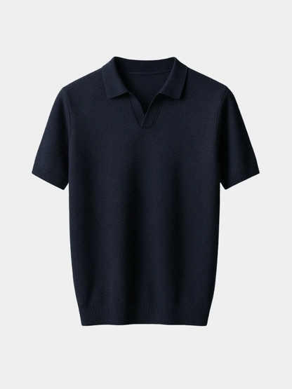 Rory | Navy Open-Collar Polo Shirt