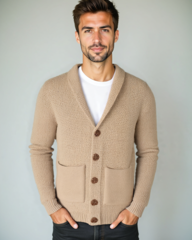 Rory | Beige Button Cardigan