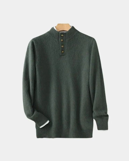 Vaughan | Beige Henley Knit Jumper