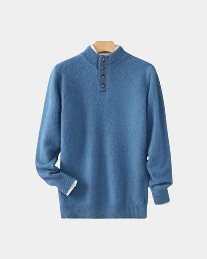 Vaughan | Beige Henley Knit Jumper