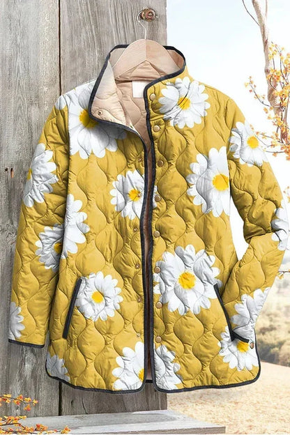 Wanda | Yellow Daisy Quilted Jacket