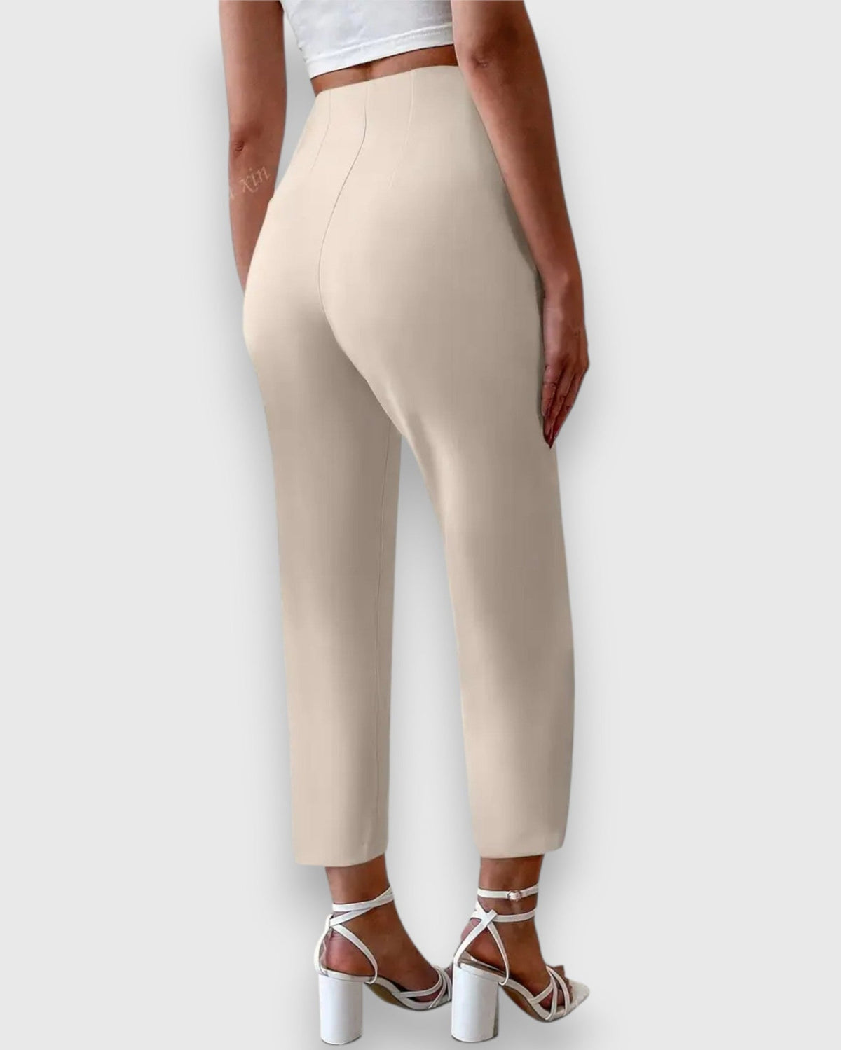 Vivien | Ivory Straight-Leg Trousers
