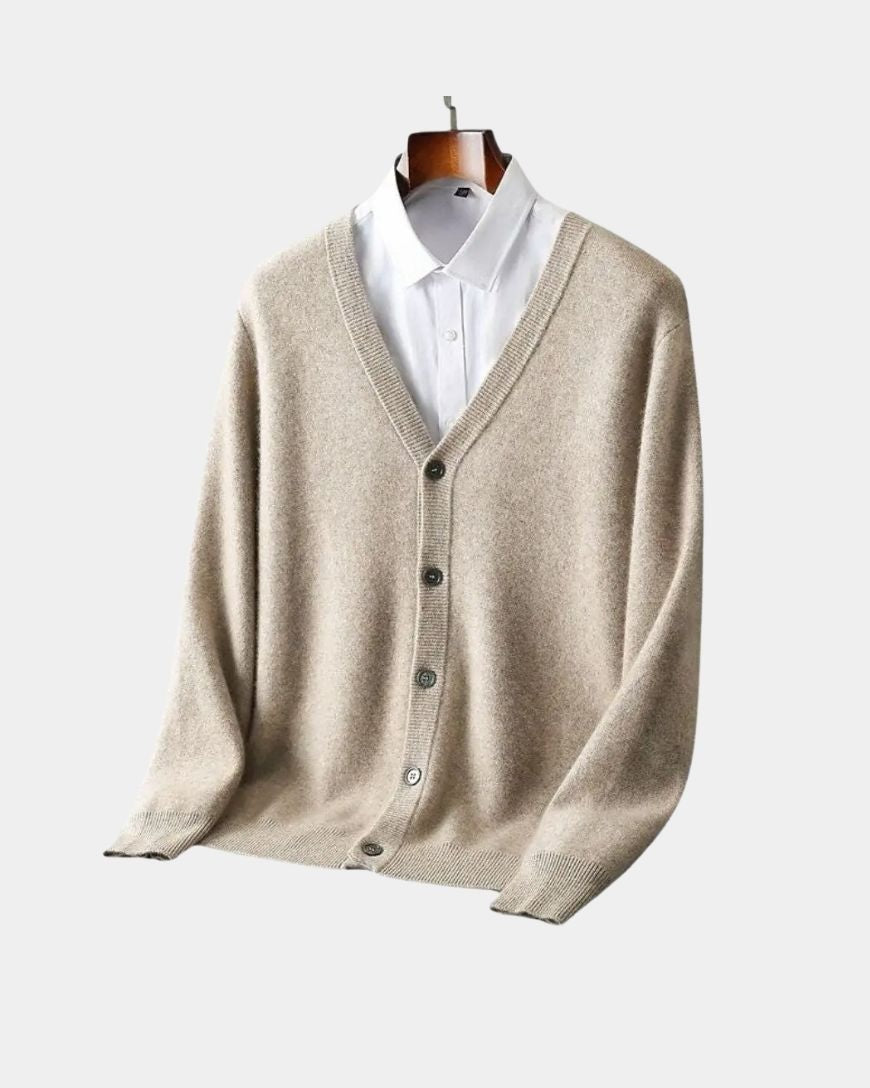 Vernon | Beige Button Cardigan