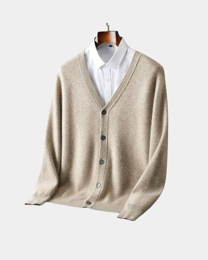 Vernon | Beige Button Cardigan