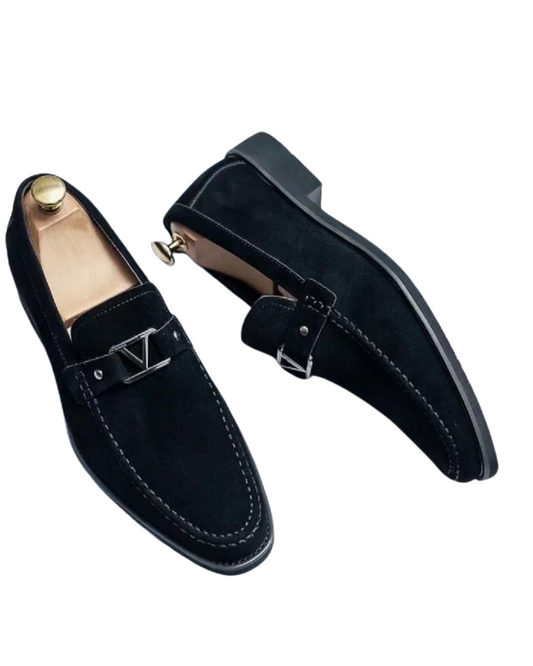 Daniel | Suede Buckle Loafers
