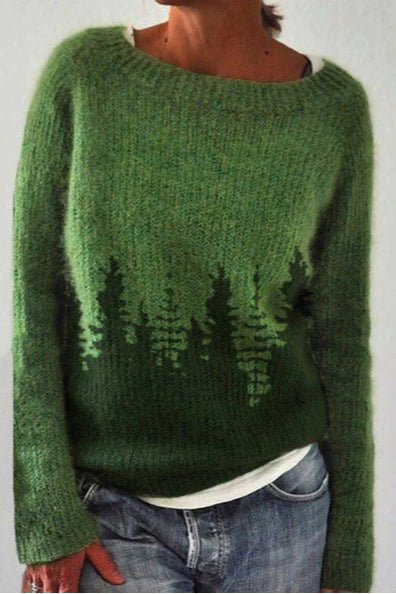 Veronica | Blue Forest Print Jumper