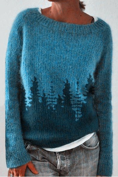 Veronica | Blue Forest Print Jumper