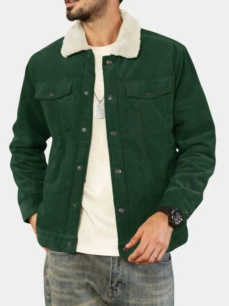 Vincent | Green Sherpa-Lined Jacket
