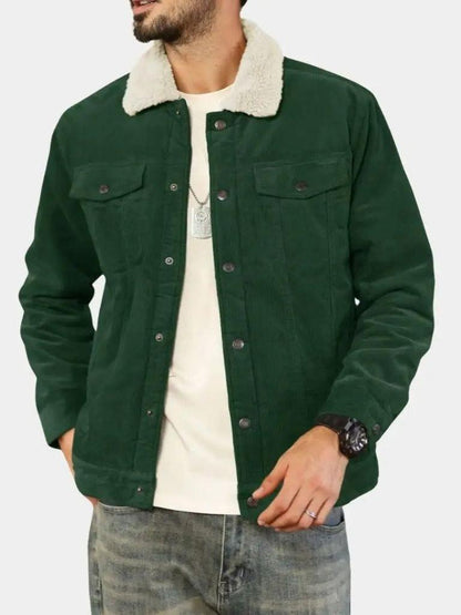 Vincent | Green Sherpa-Lined Jacket