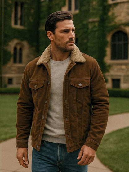Vincent | Green Sherpa-Lined Jacket