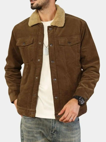 Vincent | Green Sherpa-Lined Jacket