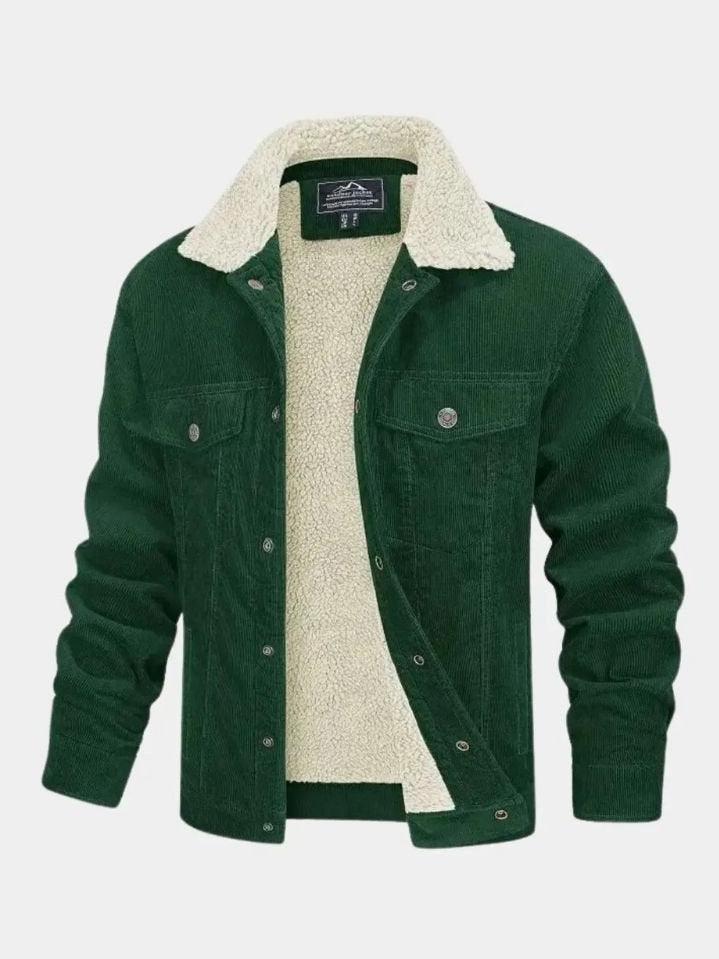 Vincent | Green Sherpa-Lined Jacket
