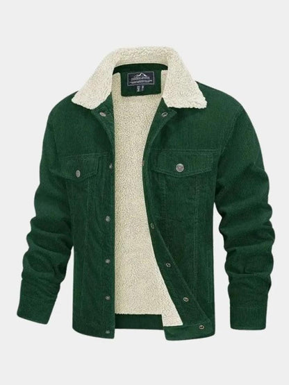 Vincent | Green Sherpa-Lined Jacket