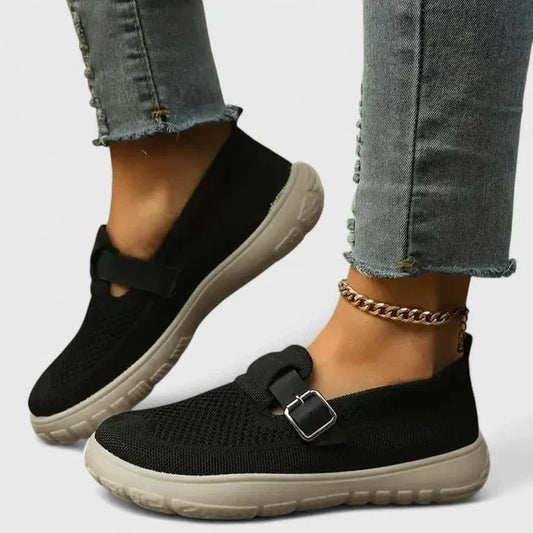 Vera | Black Knitted Comfort Loafers