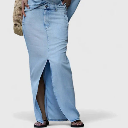 Violet | Top & Denim Skirt Set