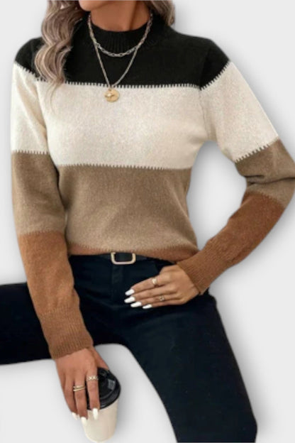 Violet | Grey Colour-Block Jumper
