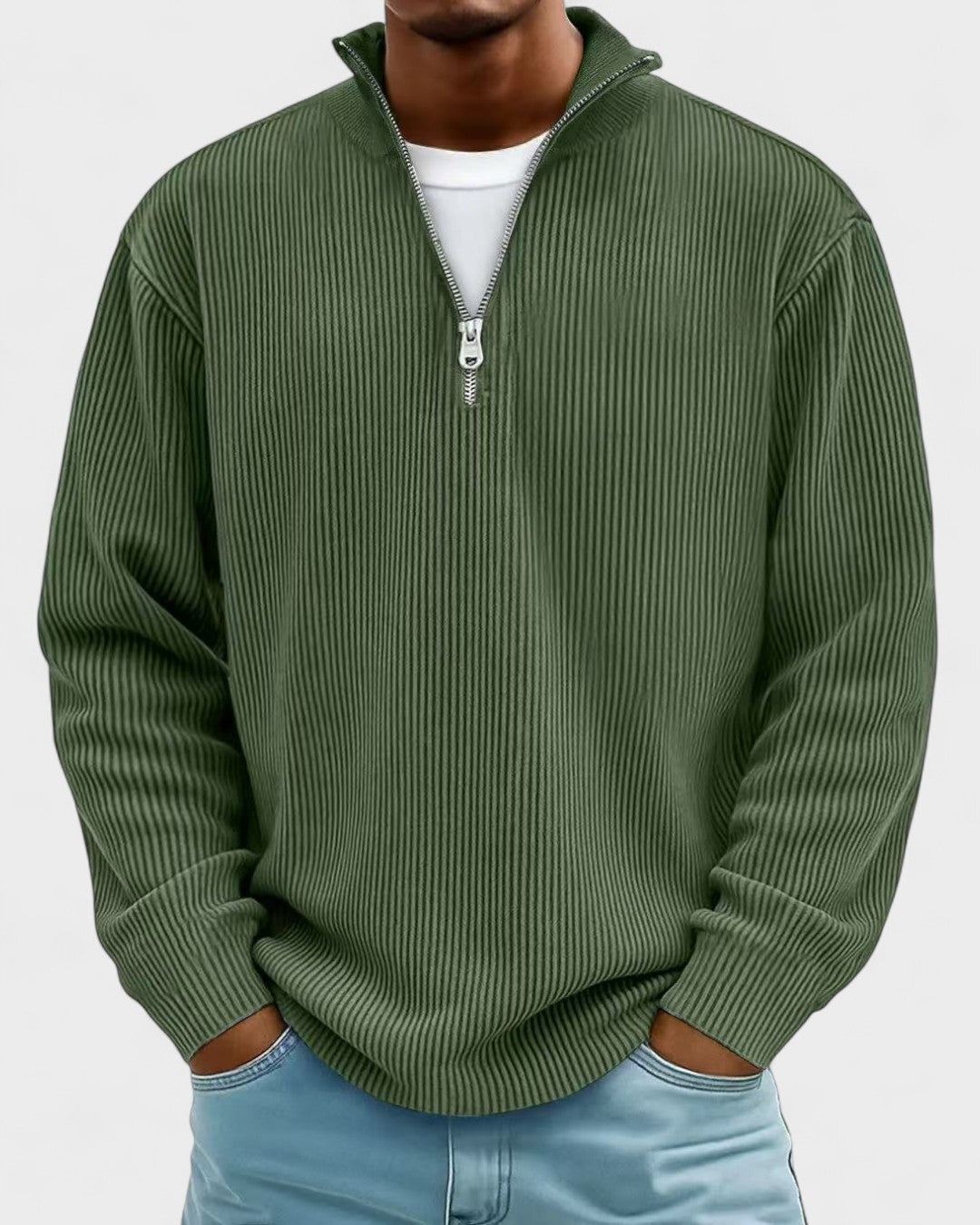 Gregory | Burgundy Half-Zip Jumper