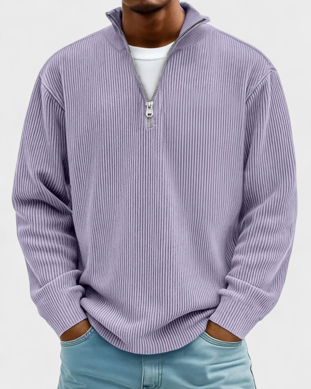 Gregory | Burgundy Half-Zip Jumper