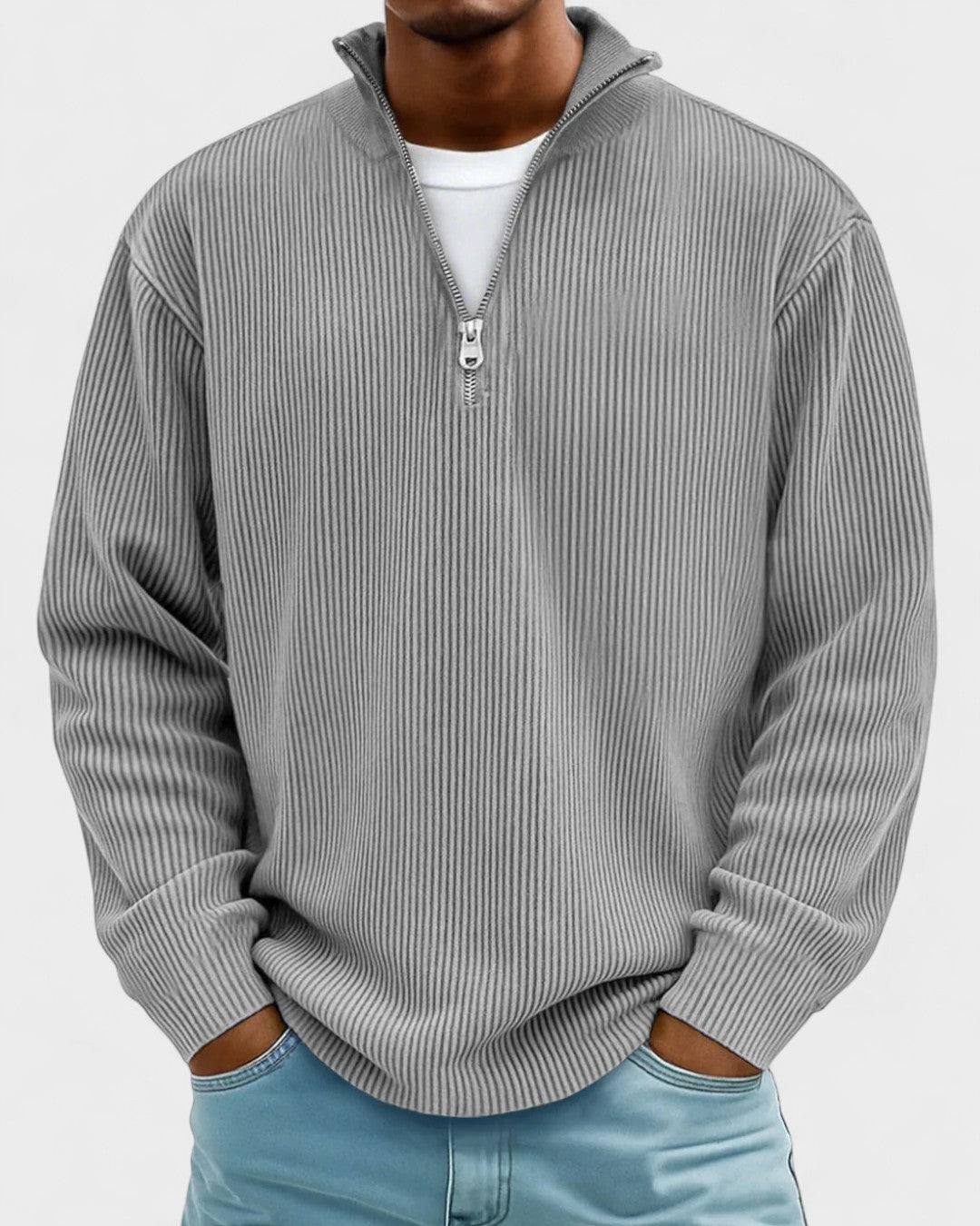 Gregory | Burgundy Half-Zip Jumper