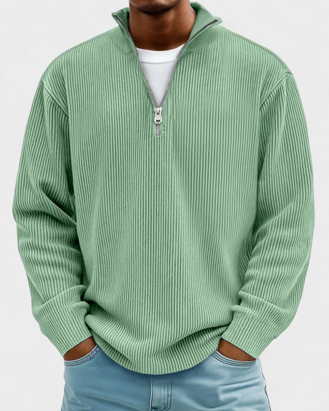 Gregory | Burgundy Half-Zip Jumper