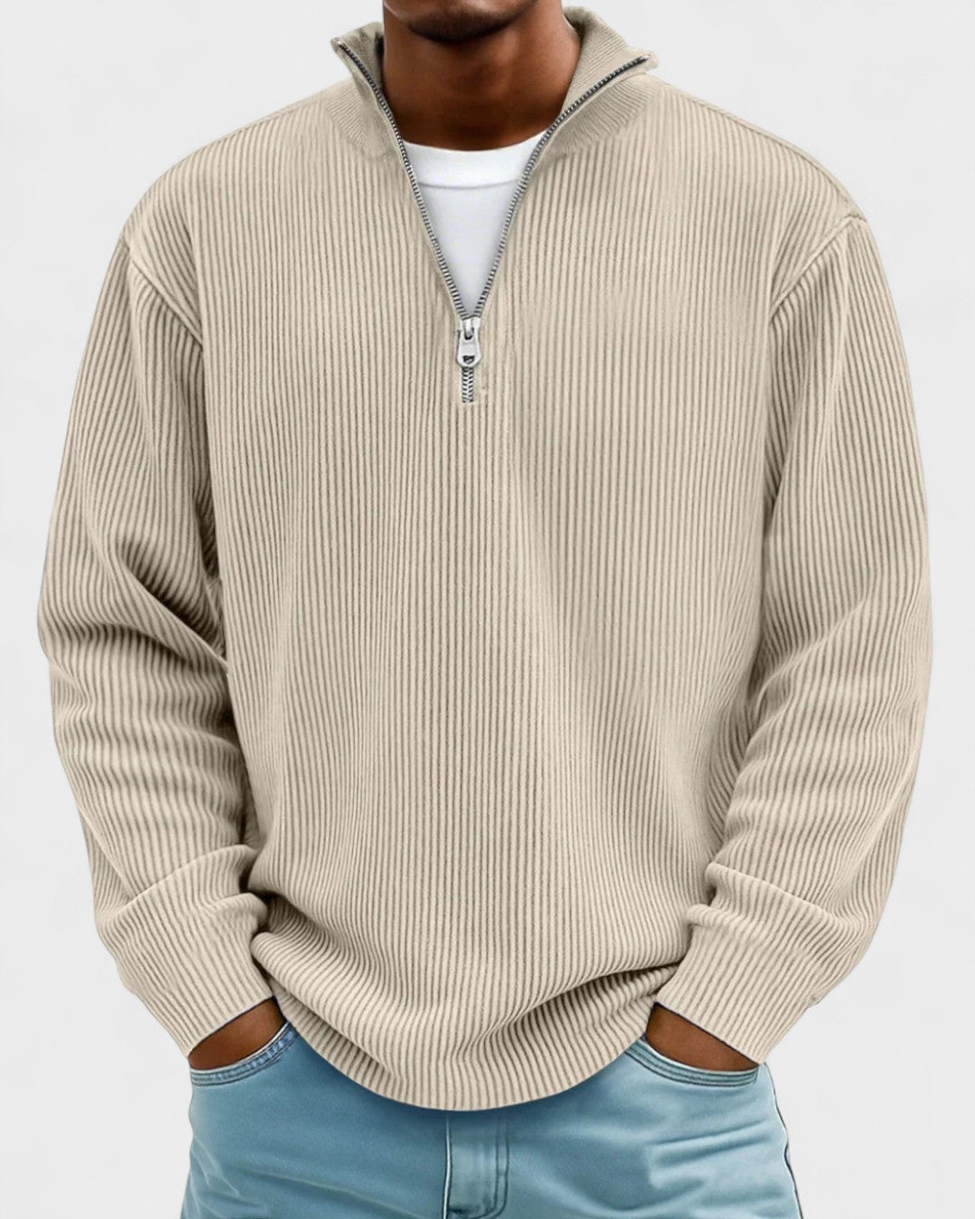 Gregory | Burgundy Half-Zip Jumper