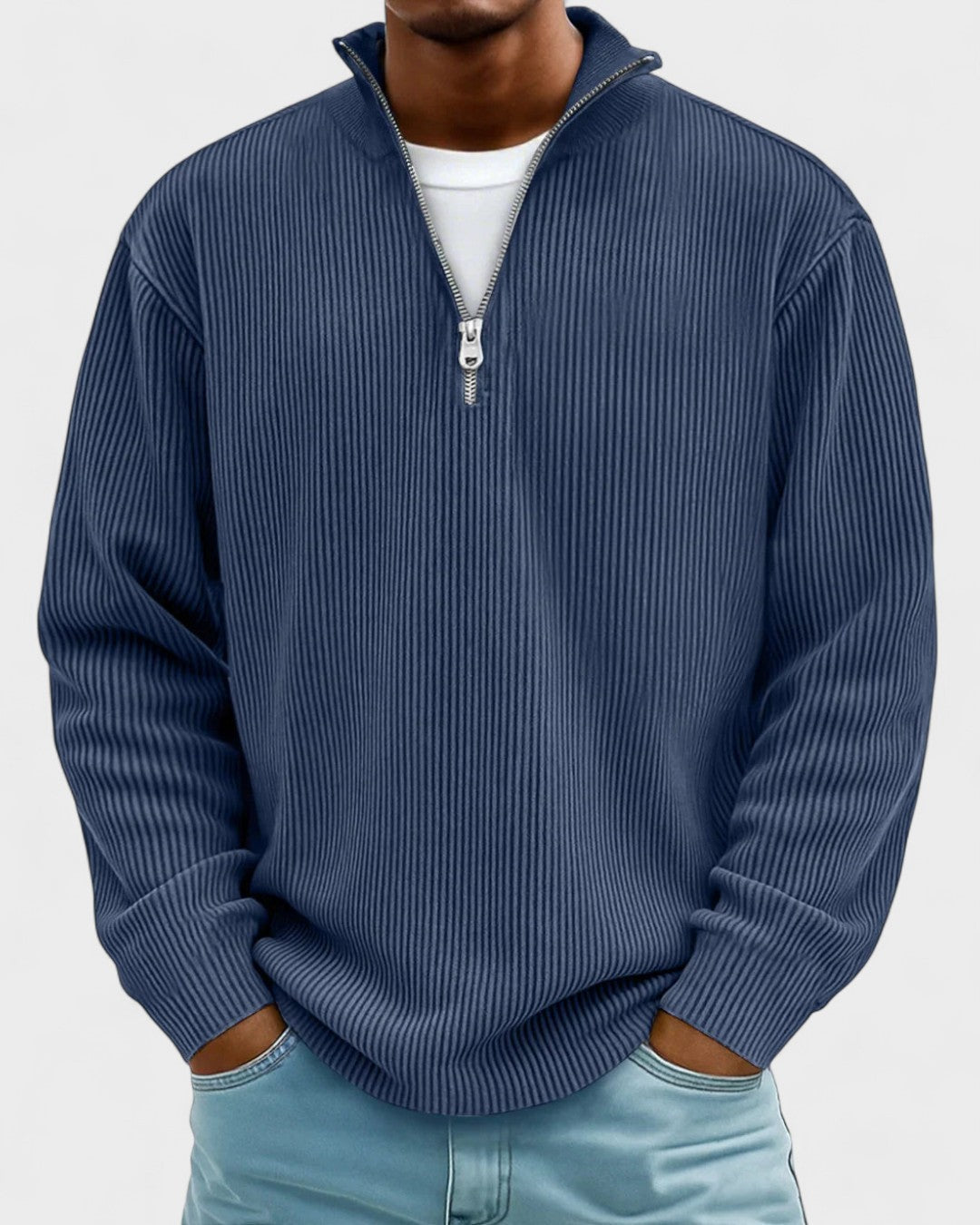 Gregory | Burgundy Half-Zip Jumper