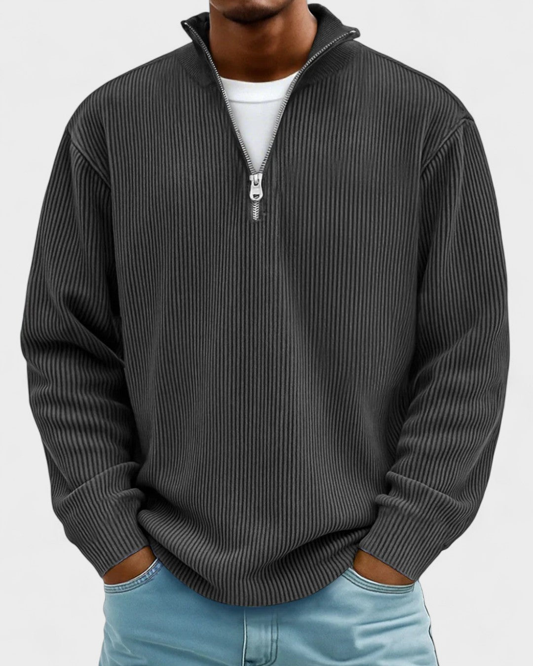 Gregory | Burgundy Half-Zip Jumper