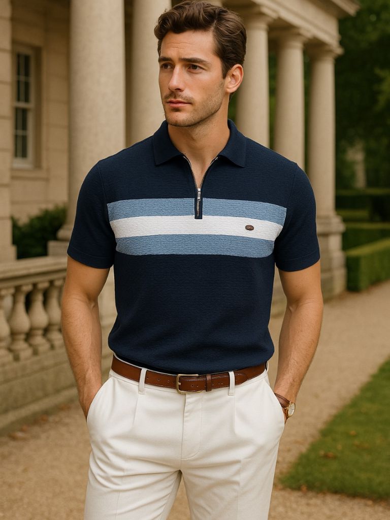 Victor | Colour-Block Zip Polo