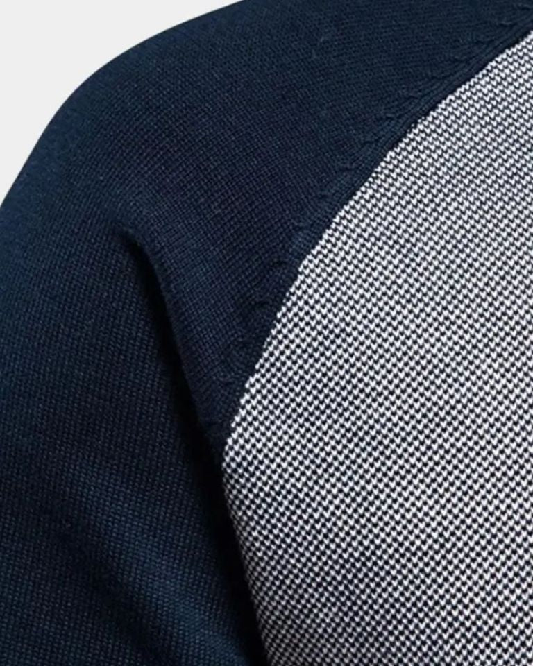 Victor | Grey Zip-Front Knit Top