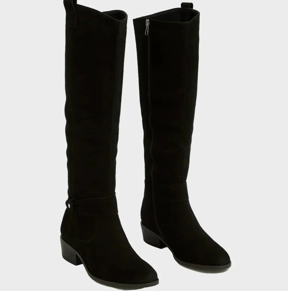 Minnie | Beige Knee-High Boots