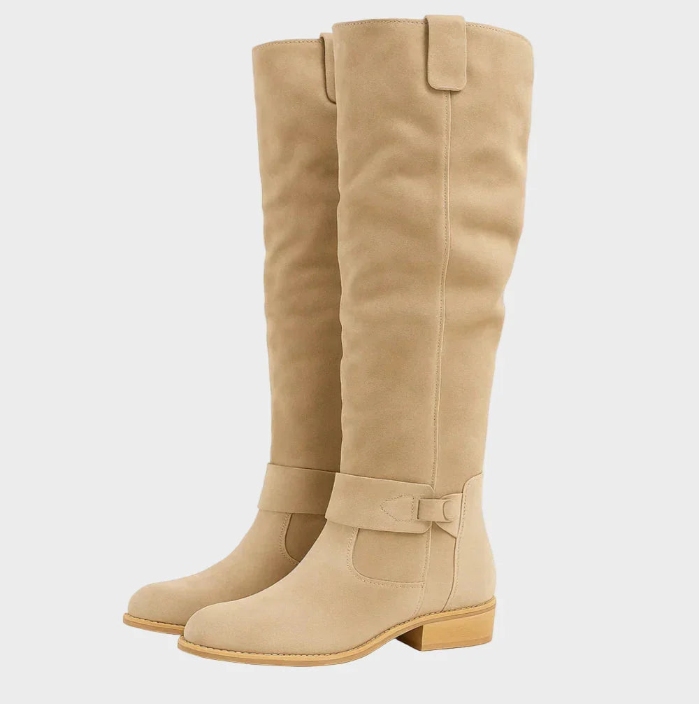 Minnie | Beige Knee-High Boots