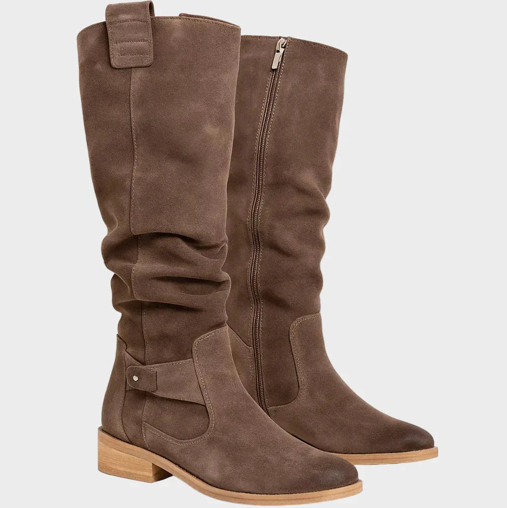 Minnie | Beige Knee-High Boots