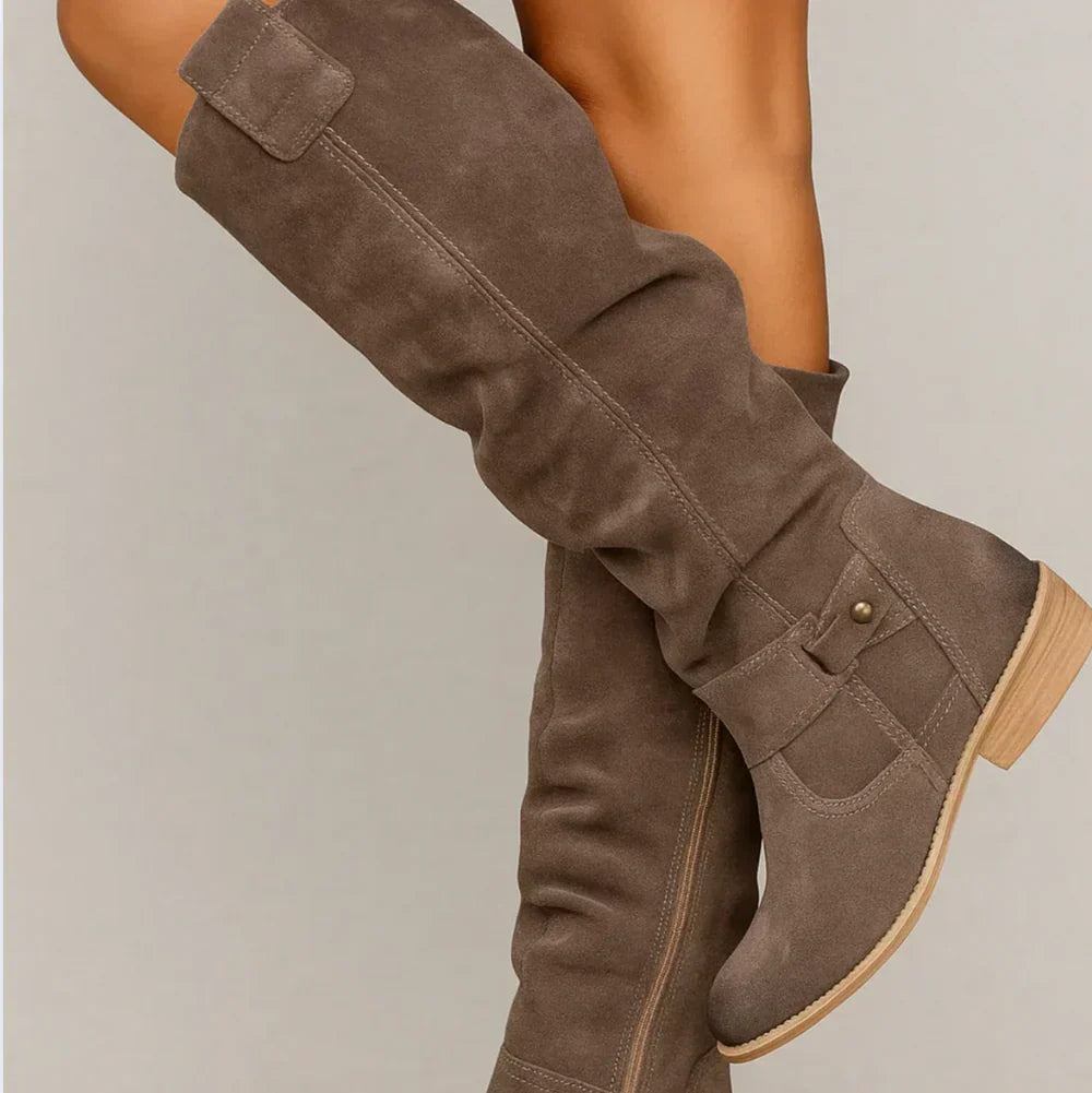 Minnie | Beige Knee-High Boots