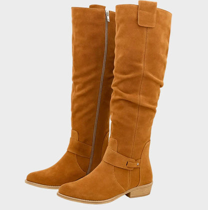 Minnie | Beige Knee-High Boots