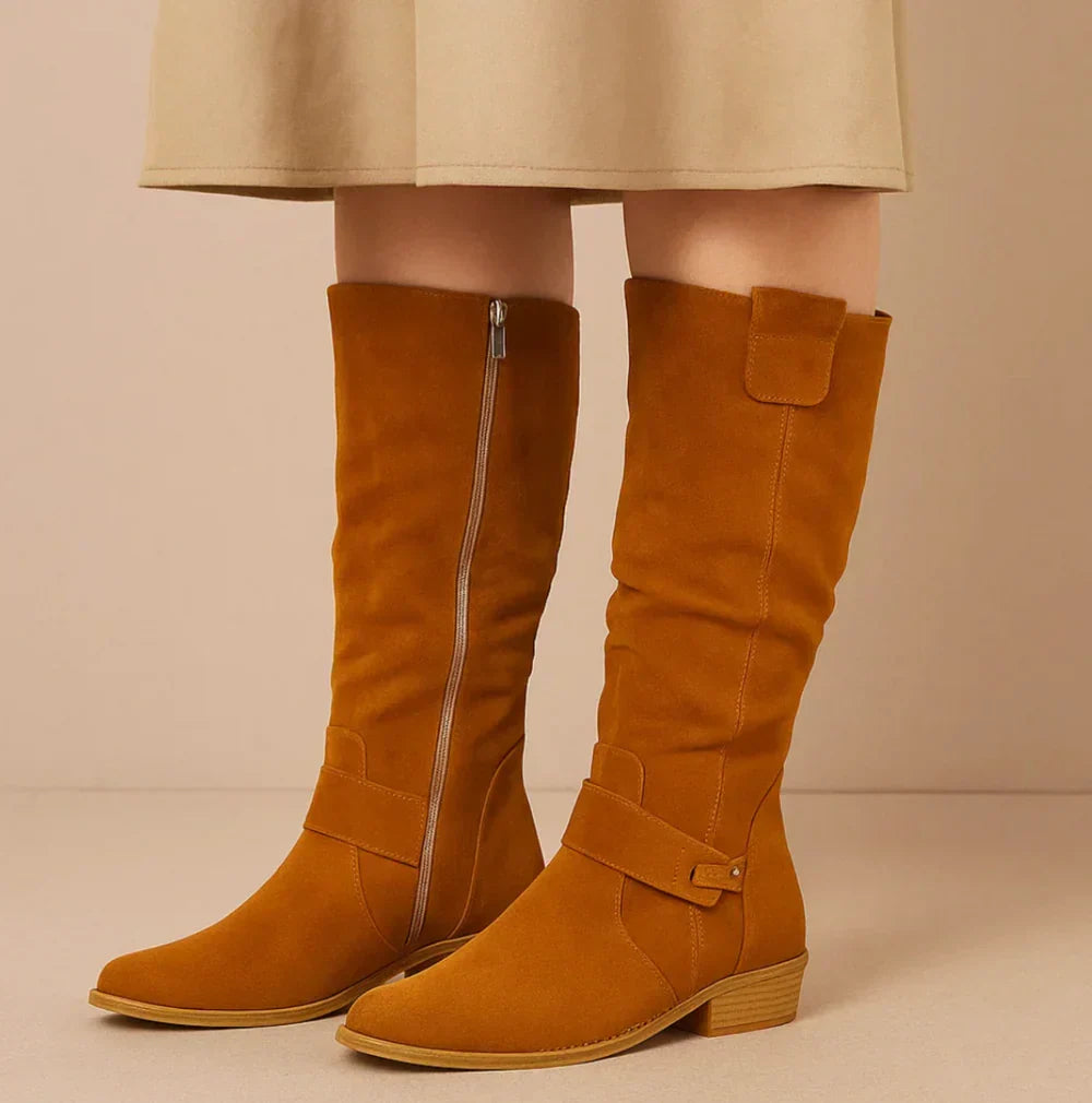 Minnie | Beige Knee-High Boots