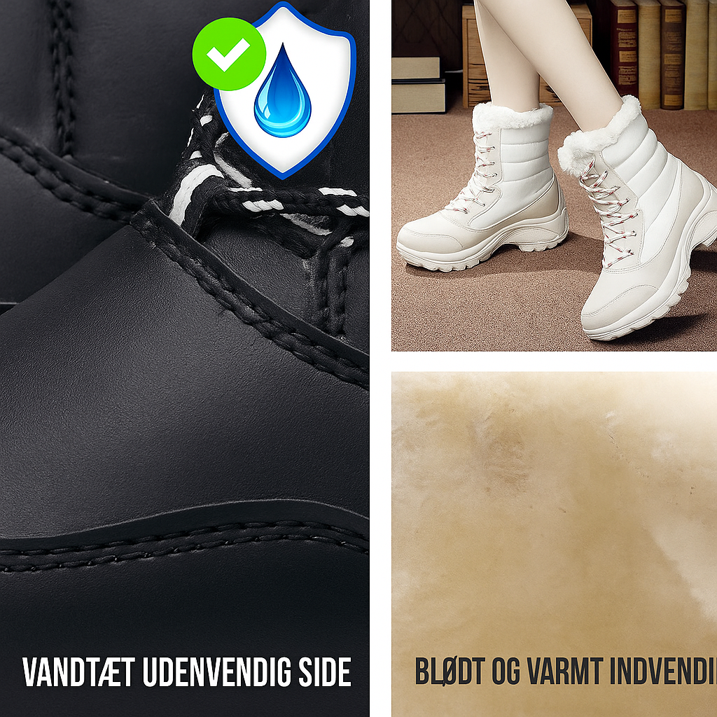 Vicky | Navy Lace-Up Winter Boots