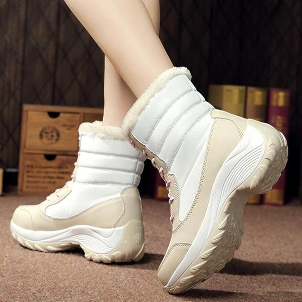 Vicky | Navy Lace-Up Winter Boots