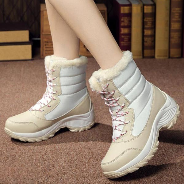 Vicky | Navy Lace-Up Winter Boots