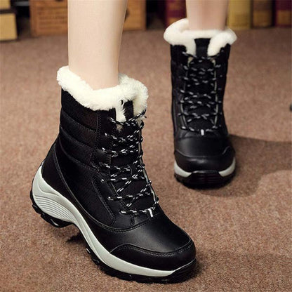 Vicky | Navy Lace-Up Winter Boots